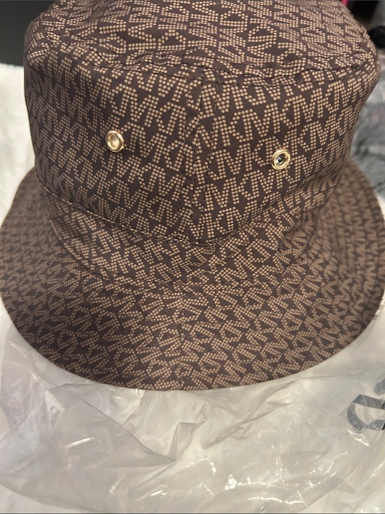 Michael Kors Brown Monogram Bucket Hat with Gold Hardware main image 4